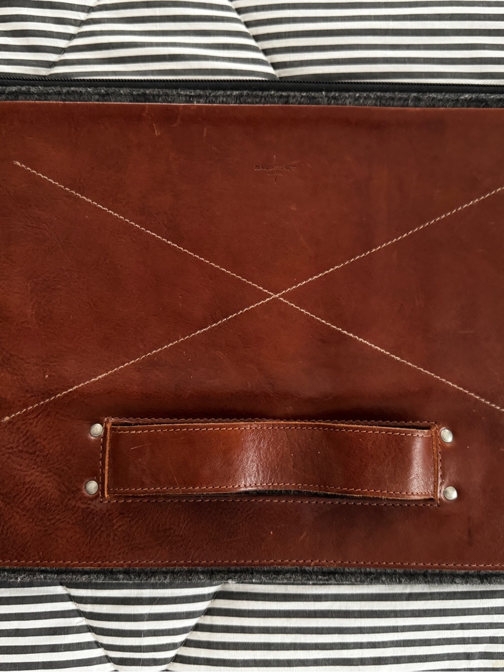 Hard Graft Premium Brown Leather Laptop Briefcase Cover